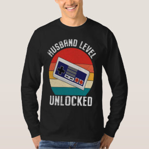Leveling Up To Husband Leveled Up Newlywed Bachelo T-Shirt