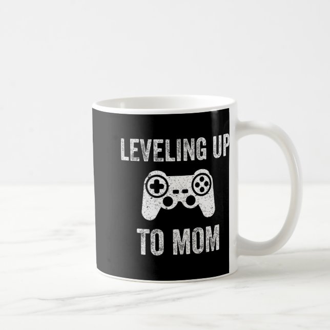 Leveling Up To Mom Shirt For Expecting Mother  Coffee Mug (Right)