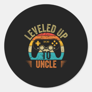 Leveling Up To Uncle 2025 Funny Video Gamer Vintag Classic Round Sticker