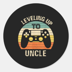 Leveling Up To Uncle 2025 Funny Video Gamer Vintag Classic Round Sticker
