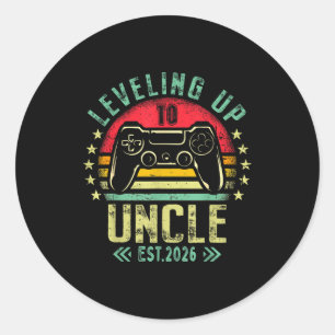 Leveling Up To Uncle 2026 Funny Gamer Soon To Be U Classic Round Sticker
