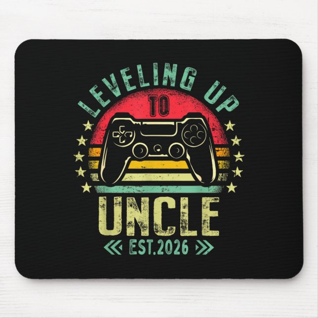 Leveling Up To Uncle 2026 Funny Gamer Soon To Be U Mouse Mat (Front)