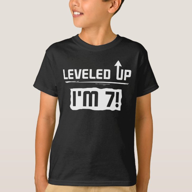 Levelled Up! Happy 7th Birthday T-Shirt (Front)