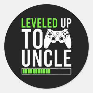 Levelled Up Promoted To Uncle New Uncle Video Game Classic Round Sticker