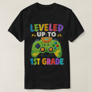 Levelled Up To 1st Grade Gamer Back To School Boys T-Shirt