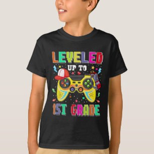 Levelled Up To 1st Grade Gamer First Day Boys Back T-Shirt