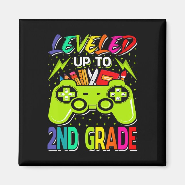 Levelled Up To 2nd Grade Gamer Back To School Firs Magnet (Front)