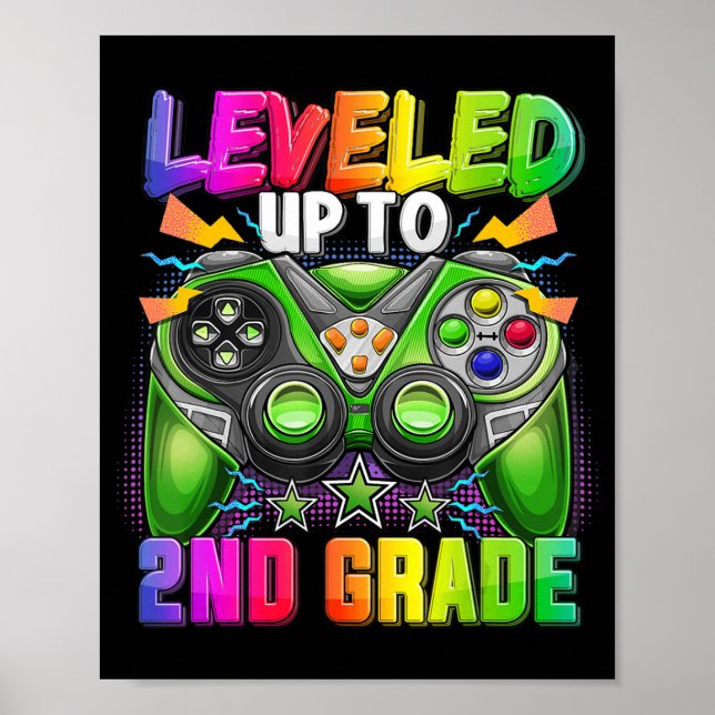 Levelled Up To 2nd Grade Gamer Back To School Firs Poster (Front)