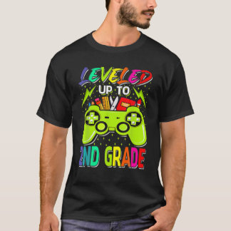 Levelled Up To 2Nd Grade Gamer Back To School Firs T-Shirt
