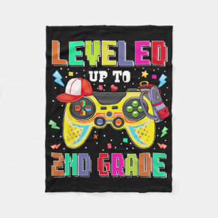 Levelled Up To 2nd Grade Gamer First Day Boys Ck T Fleece Blanket