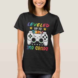 Levelled Up To 2nd Grade Gaming 1st Grade Graduat T-Shirt
