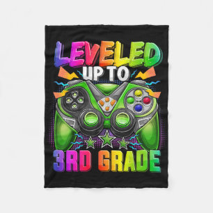 Levelled Up To 3rd Grade Gamer Ck To School First Fleece Blanket