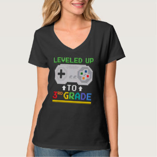 Levelled Up To 3rd Grade Gamer Video Game Controll T-Shirt