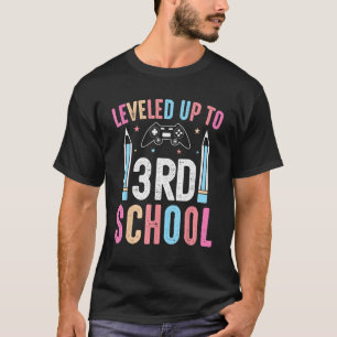 Levelled Up To 3rd Grade Third Back to School Gam T-Shirt