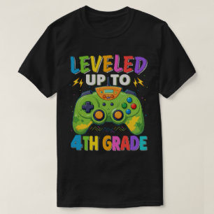 Levelled Up To 4th Grade Gamer Back To School T-Shirt