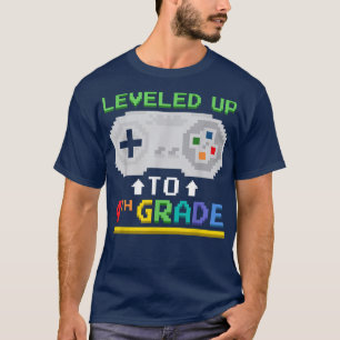 Levelled Up To 4th Grade Gamer Video Game Controll T-Shirt