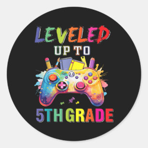 Levelled Up To 5th Grade Fifth Grade Back To Schoo Classic Round Sticker