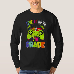 Levelled Up To 5th Grade Gamer Back To School Firs T-Shirt