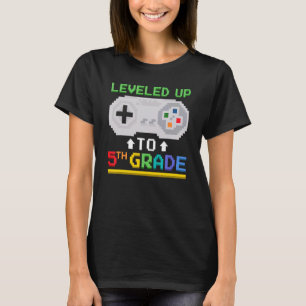 Levelled Up To 5th Grade Gamer Video Game Control T-Shirt