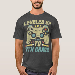 Levelled Up to 7th Grade Back to School Boy Video T-Shirt