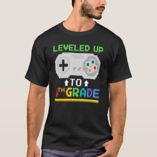 Levelled Up To 8th Grade Gamer Video Game Control T-Shirt