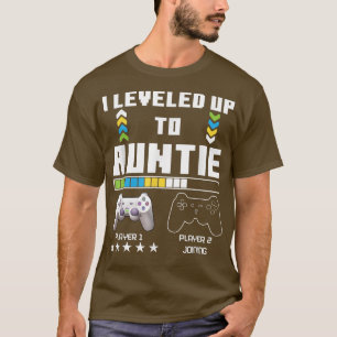 Levelled Up To Auntie Video Game Player Pregnancy T-Shirt
