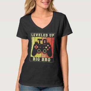 Levelled Up To Big Bro 2022 Brother Baby Announcem T-Shirt
