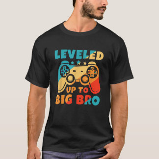 Levelled up to Big Bro New Brother Funny Gamer T-Shirt