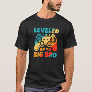 Levelled Up To Big Bro New Brother  Gamer T-Shirt