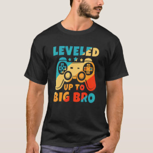 Levelled Up To Big Bro New Brother  Gamer T-Shirt