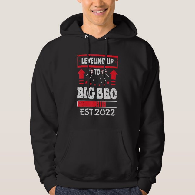 Levelled Up To Big Brother Est2022 Promoted To Big Hoodie (Front)