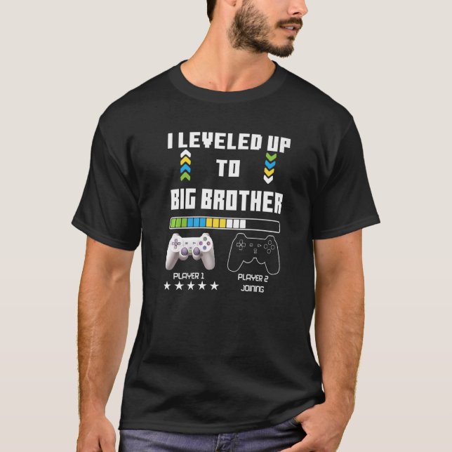 Levelled Up To Big Brother Video Gamer Pregnancy A T-Shirt (Front)