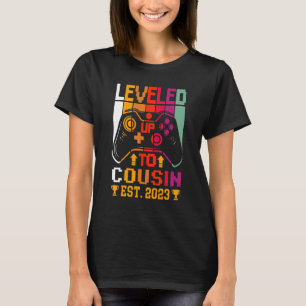 Levelled Up To Big Cousin 2023 Gamer Baby Announce T-Shirt