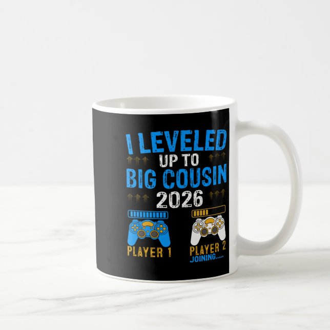 Levelled Up To Big Cousin 2026 Promoted To Future  Coffee Mug (Right)