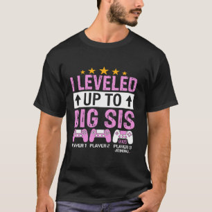 Levelled Up to Big Sister Again 2025 Gamer Big Sis T-Shirt