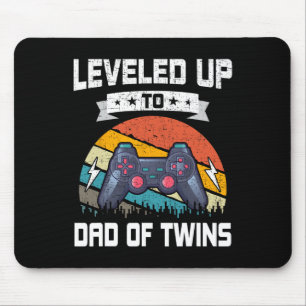 Levelled Up To Dad Of Twins Video Gamer Gaming  Mouse Mat