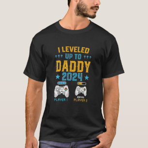 Levelled Up To Daddy 2024 Promoted To Dad Level T-Shirt