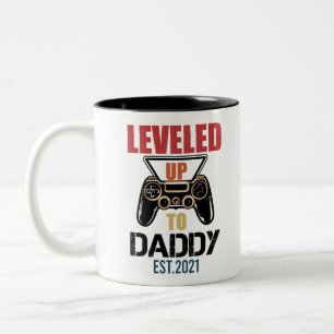 Levelled Up To Daddy Est 2021 Shirt Dad T-Shirt Two-Tone Coffee Mug