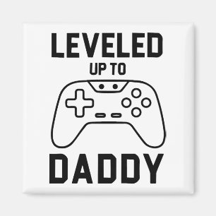 Levelled Up To Daddy Funny Gamer Dad Gift Graphic Magnet