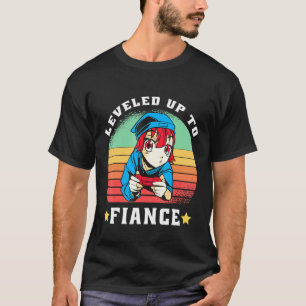 Levelled Up To Fiance Gamer Girlfriend Newly Engag T-Shirt