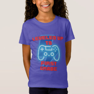 Levelled Up to First Grade Gamer Back To School T-Shirt