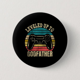 Levelled Up To Godfather Video Gamer Gaming 1  6 Cm Round Badge