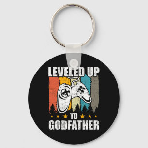 Levelled Up To Godfather Video Gamer Gaming 2 Key Ring