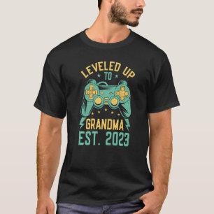 Levelled Up To Grandma 2023 New Nana Gamer Promote T-Shirt