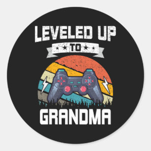 Levelled Up To Grandma Video Gamer Gaming 1 Classic Round Sticker