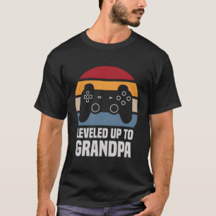 Levelled Up To Grandpa Gamer Gaming Pregnancy Anno T-Shirt