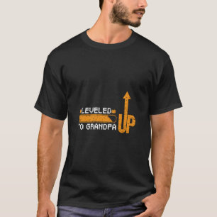 Levelled Up To Grandpa New Grandpa Retro Grunge Ga T-Shirt