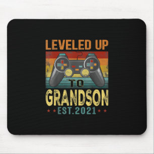 Levelled Up To Grandson 2021 Video Gamer Mouse Mat