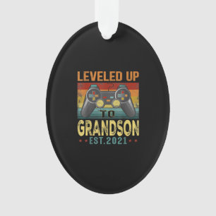 Levelled Up To Grandson 2021 Video Gamer Ornament