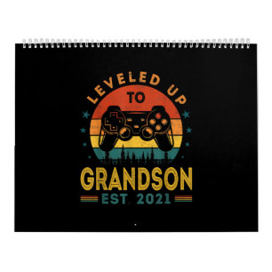 Levelled Up To Grandson Est 2021 Video Gamer Calendar